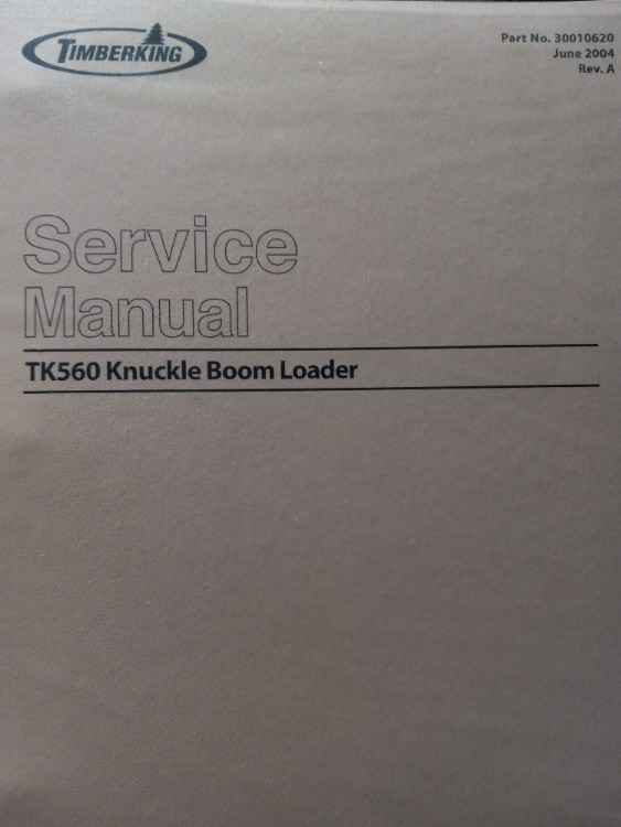 Timberking TK560 Knuckle Boom Loader Service Manual for sale